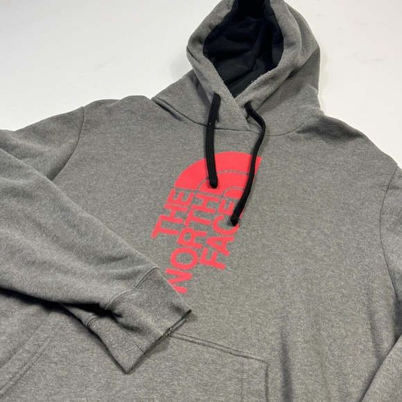 The North Face Other - The North Face Half Dome Hoodie Sweatshirt Mens XL Gray Red Logo Pullover Fleece